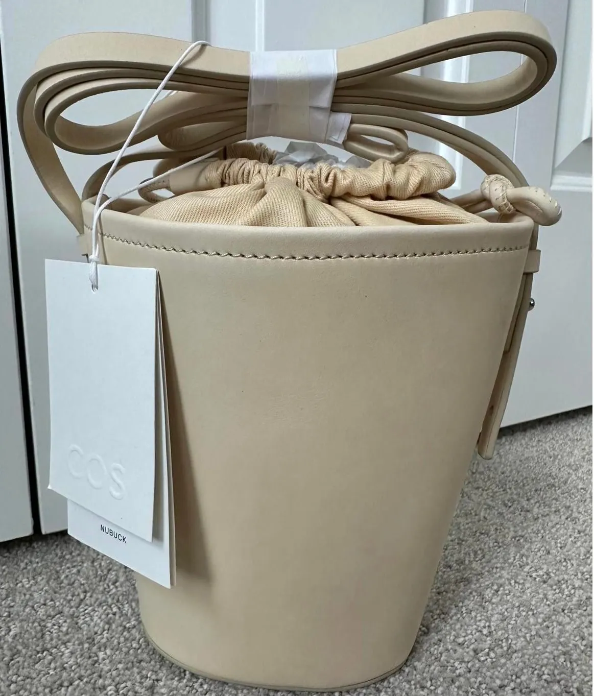 COS Mini Bucket Bag - Nubuck Crossbody/Shoulder Bag NWT Buttermilk - Image 1