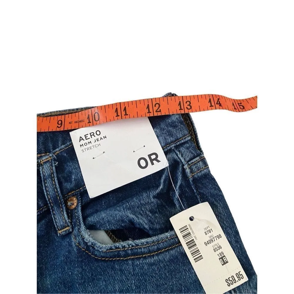 Nwt Aeropostale Mom Jeans Distressed High Waisted Stretch Medium Wash Denim Ever - Image 9