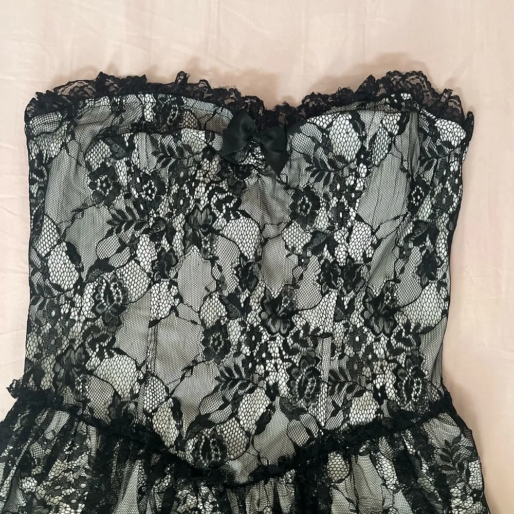 Dolls Kill Widow Black Strapless Babydoll Mini Dress - Image 2