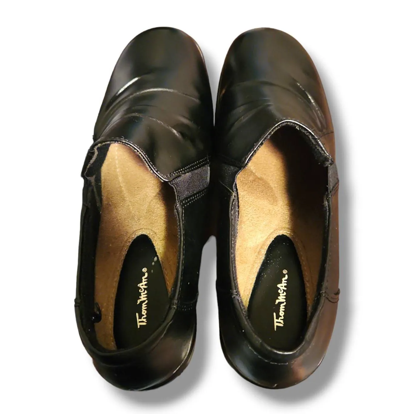NEW Thom Mcan Women’s sz 9 Deidre Black Leather‎ Slip on Loafers Comfort Durable - Image 6