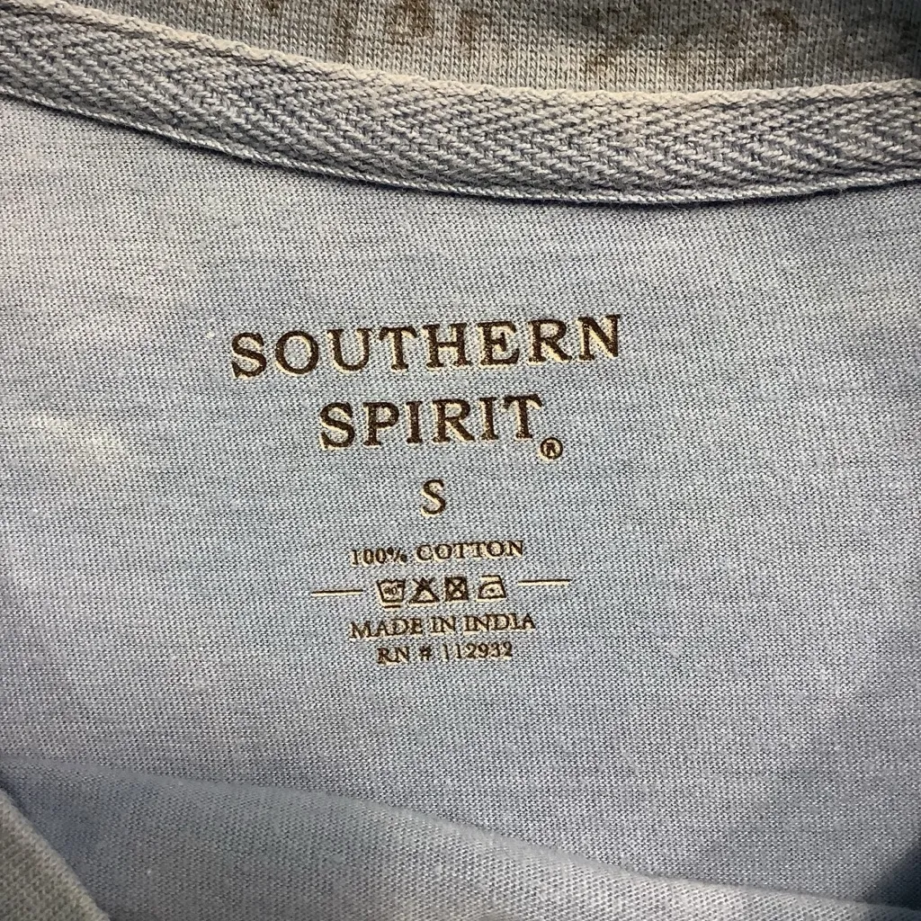 Unisex Southern Spirit 100% Cotton Blue and White Long Sleeve Tee WORN ONCE. - Image 5
