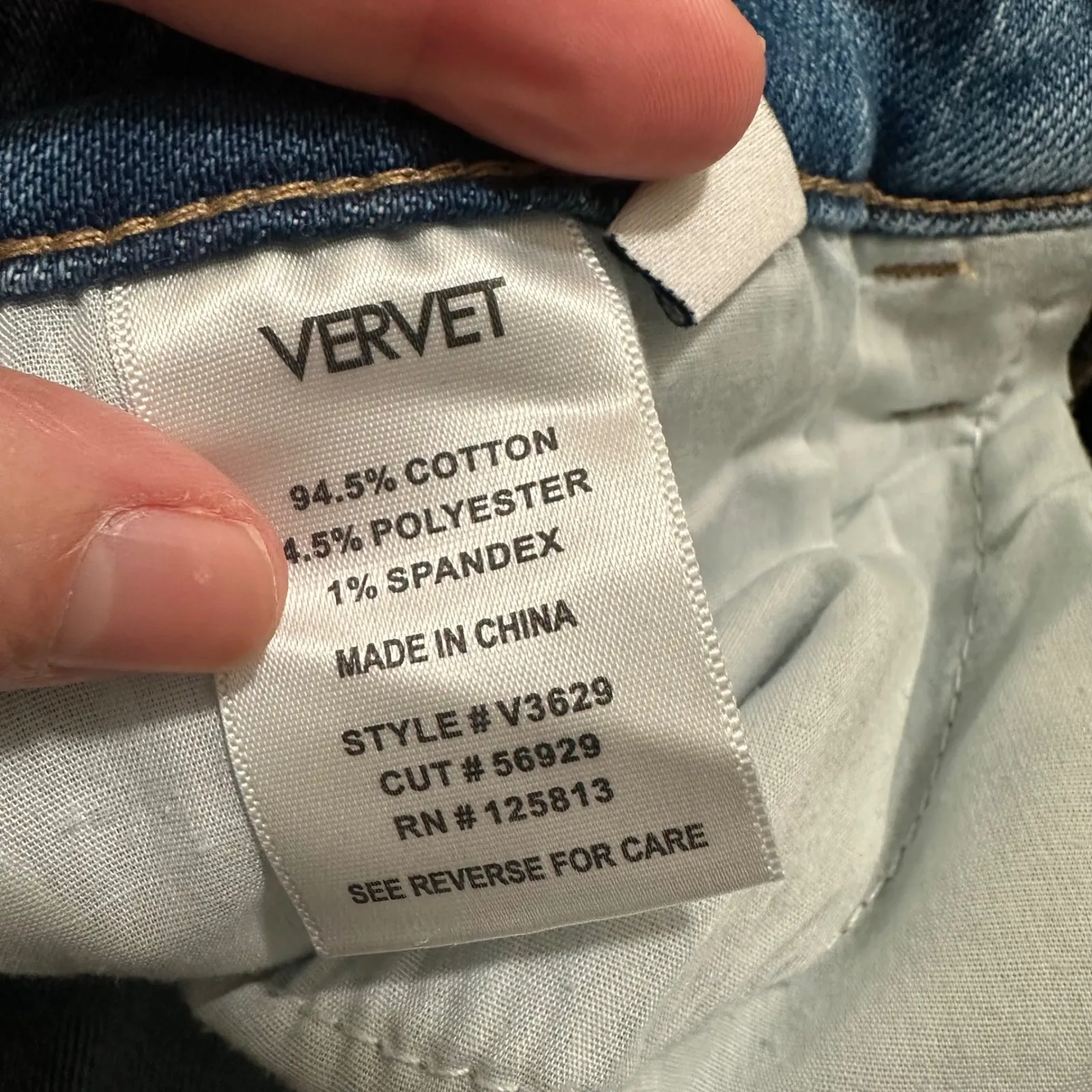 VERVET | Brielle Medium Wash High-Rise Wide Leg Crop Raw Hem Denim Jeans, 27 - Image 9