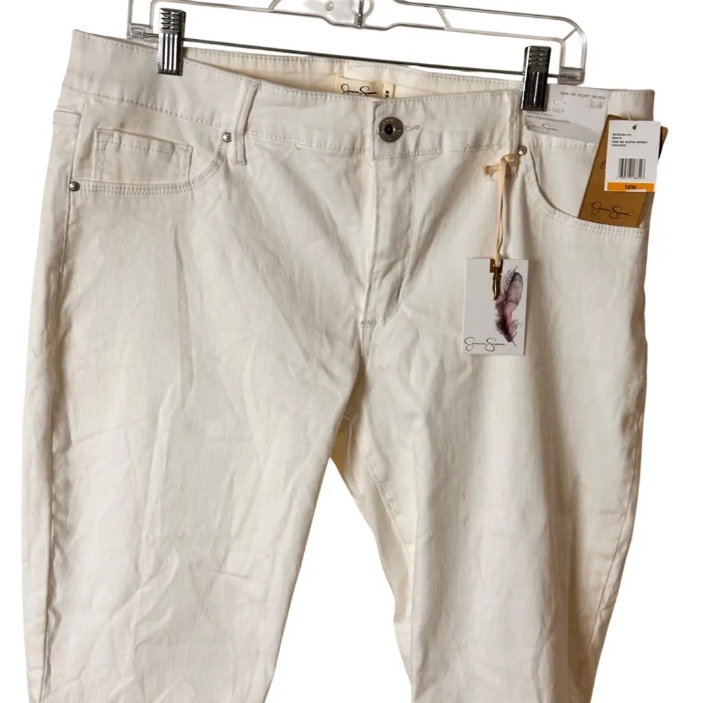 Jessica Simpson Sz 16  White Denim Kiss Me Super Skinny Jean Womens - Image 6