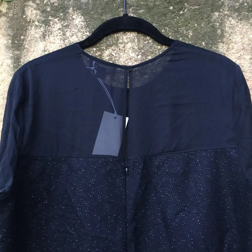 NEW COS Black Silk Wool Long Sleeve Dress 8 - Image 10