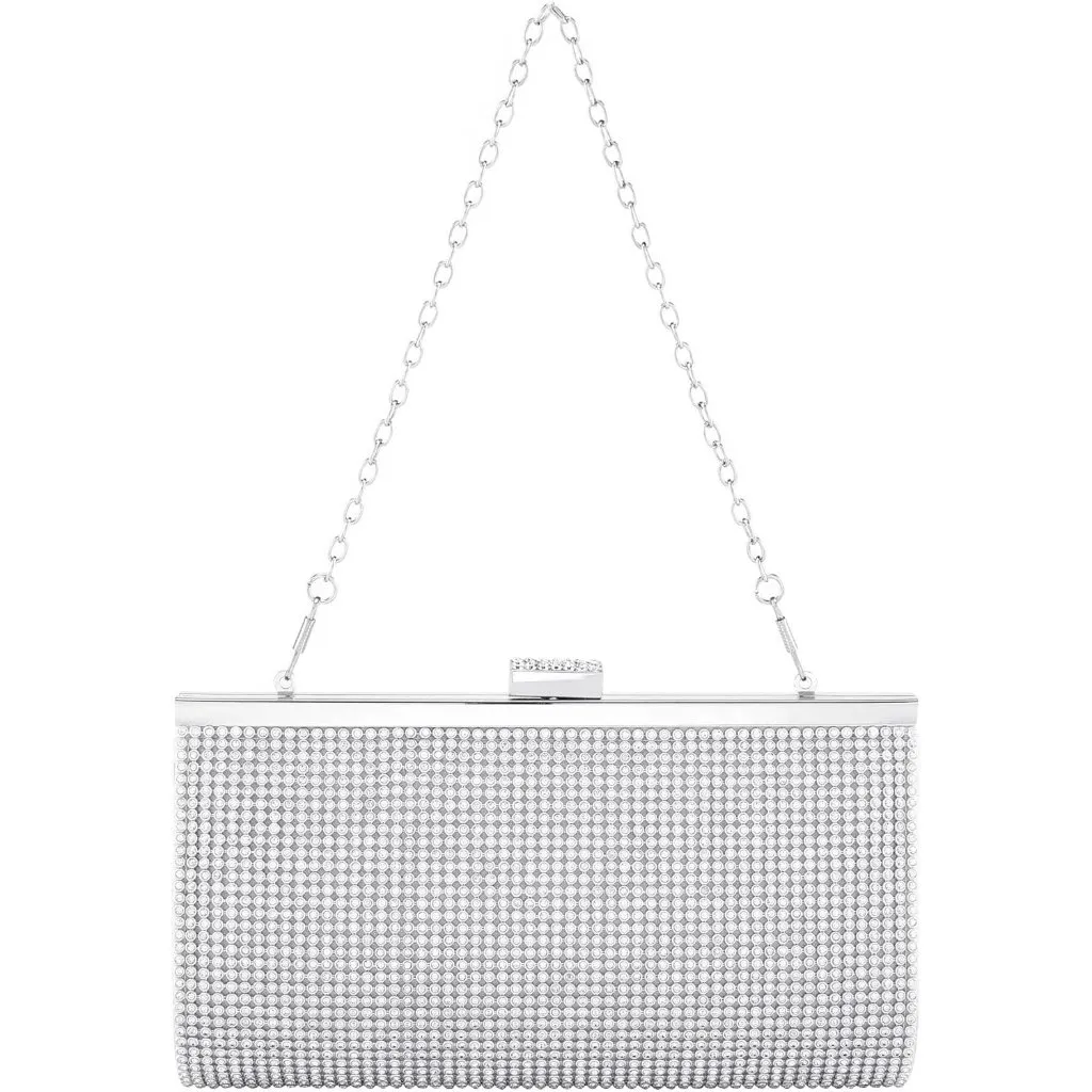 ⚡ Women's Detachable Chain Sparkly Glitter Crossbody Shoulder Silver Bag - Image 3