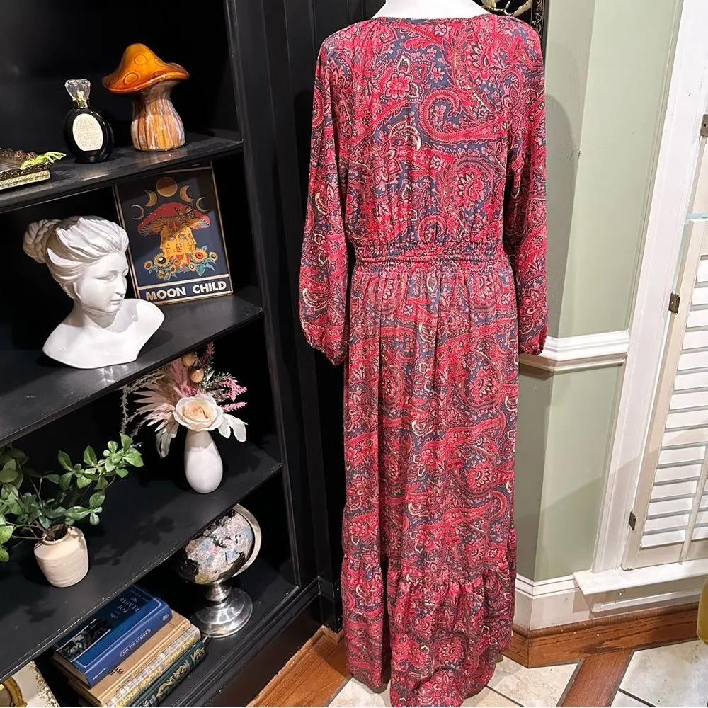 Anthropologies Chaudry  Boho Paisley Smocked Waist Maxi Dress - Size Small - Image 9