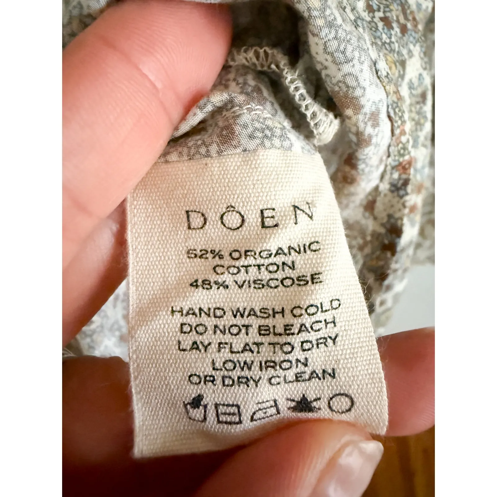 DÔEN | DOEN | Callie Dress / Cream Tisbury Paisley | Sz S Green - Image 10