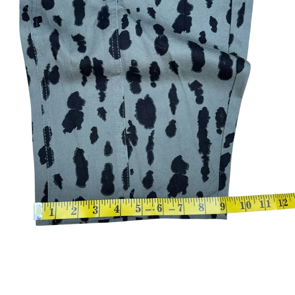 NWT Scoop Seamed Denim Barrel Jeans Wide Leg High Rise Leopard Print Olive SZ 6 Green - Image 14