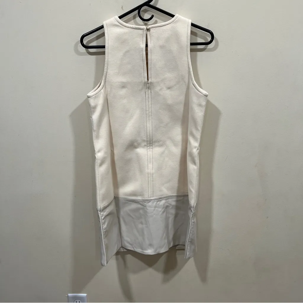 NWT ANTHROPOLOGIE  Faux-Leather Shift Mini Dress - White Small petite - Image 13