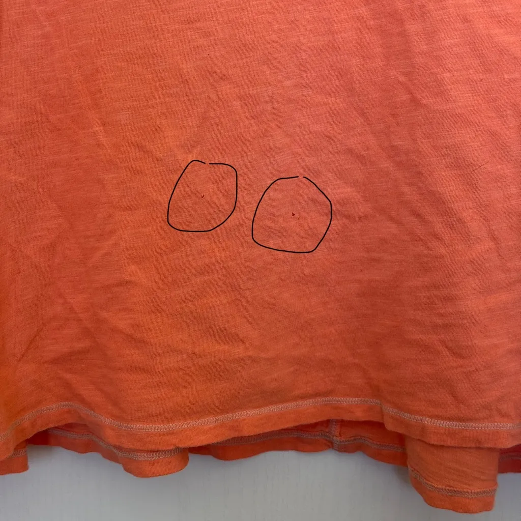 Eileen Fisher Long Sleeve Shirt Orange Wide Boatneck Relaxed Organic Cotton Top - Image 5