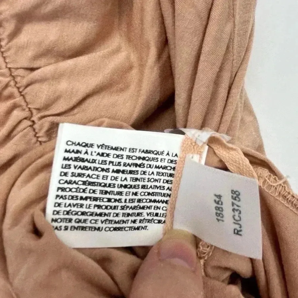 ENZA COSTA RUCHED CAMISOLE TOP SMALL DK NUDE VISCOSE LYCRA STRETCH TANK NWOT Tan - Image 9