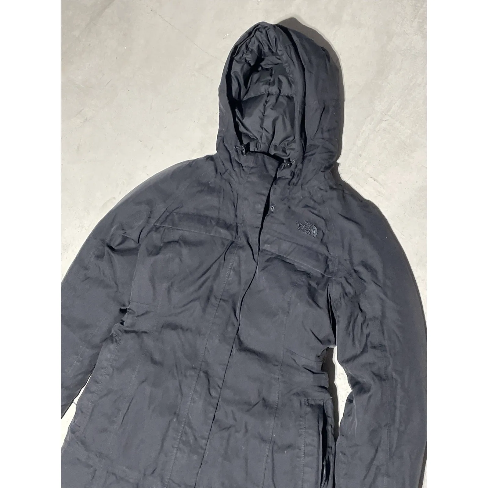 THE NORTH FACE PARKA Black GOOSE DOWN Quilted Puffer Coat Women's SZ S Hooded - Image 2