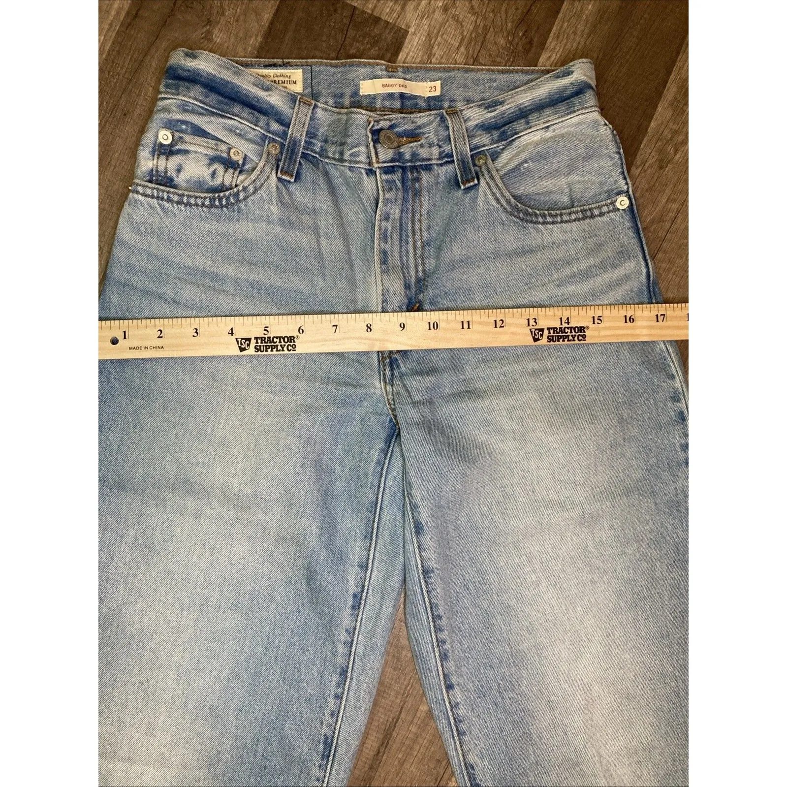 Levis Jeans Womens 25x29 Blue Baggy Dad Wide Leg Flare Premium Denim Big E - Image 7