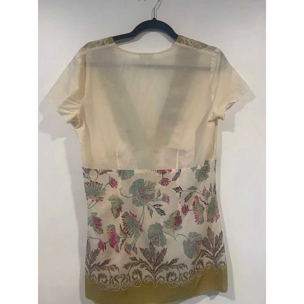 J Jill Cotton Short sleeve Deep V  Tunic Summer Top Small - Image 6