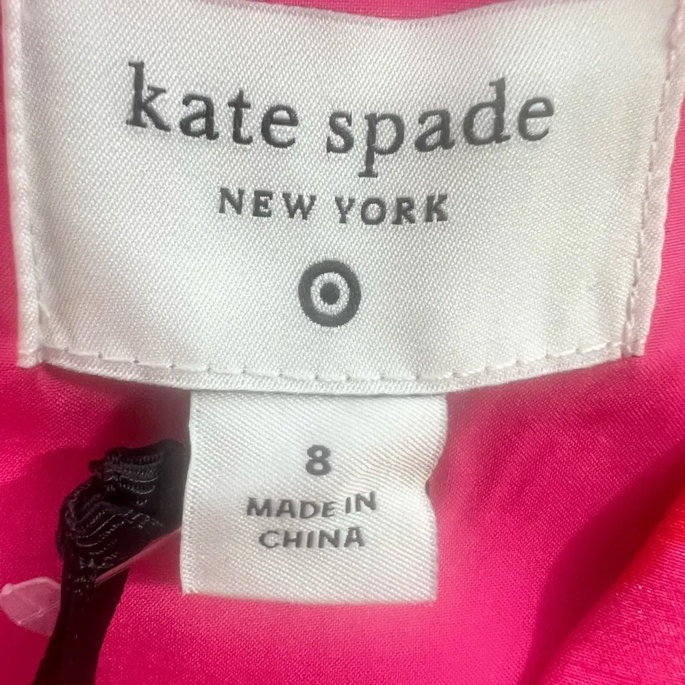 Kate Spade New York Red and Pink Sleeveless V-Neck Midi Dress - Image 7