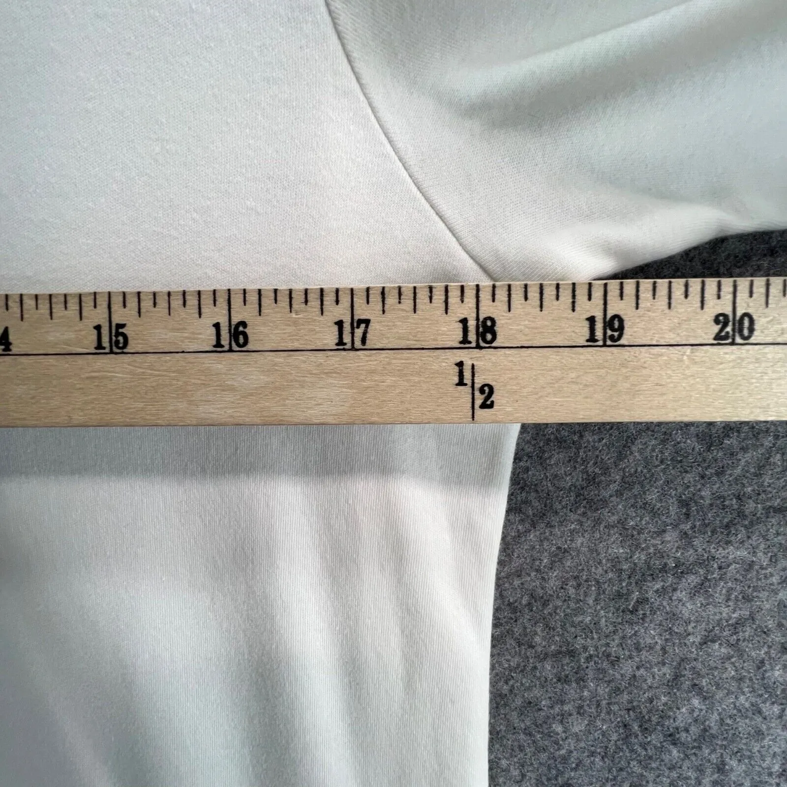 Joan Vass Dress Women Large White Gray Asymmetrical 3/4 Sleeve Pocket Minimalist - Image 6