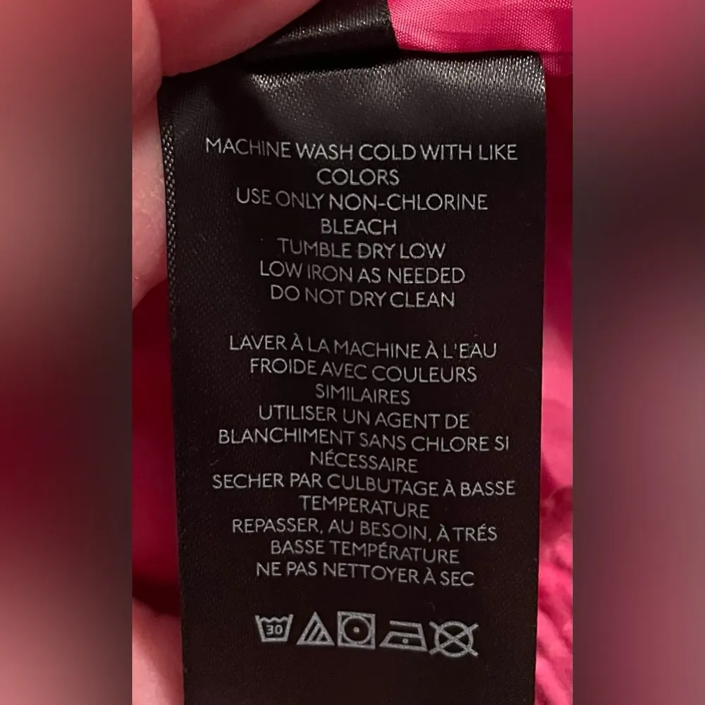 Urban Outfitters Coat Womens Pink Femme Peace Sign Embossed Cropped Y2K; size S - Image 7