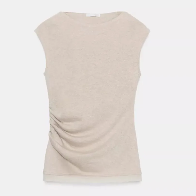 Zara NWT matching 2 piece top & skirt co-ord set, flowy drop waist midi skirt - Image 9