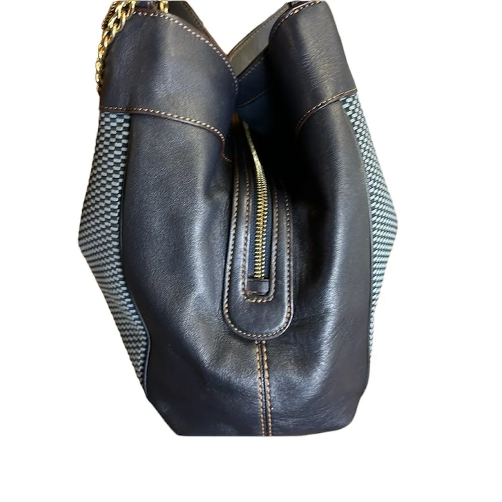 Coach Legacy Lexi Midnight Blue Leather & Jacquard Shoulder Bag - Image 5