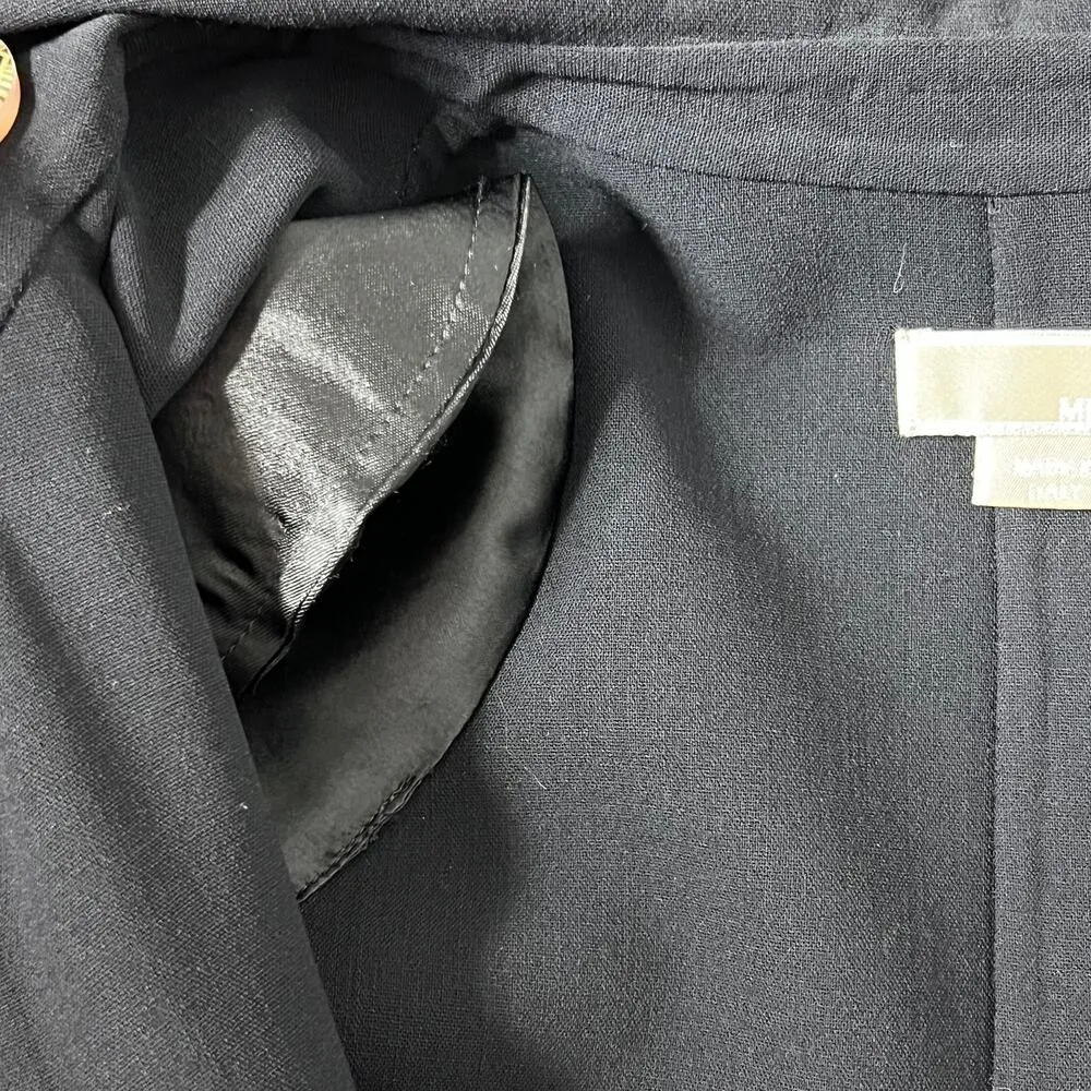Michael Kors One Button Blazer Jacket Black Wool Blend Size 10 - Image 5