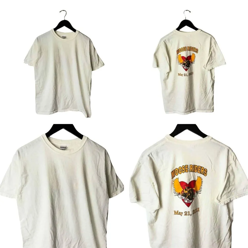 2011 Moose Riders T Shirt Motorcycle Graphic Tee 100% Cotton Short Sleeve Large - Image 2