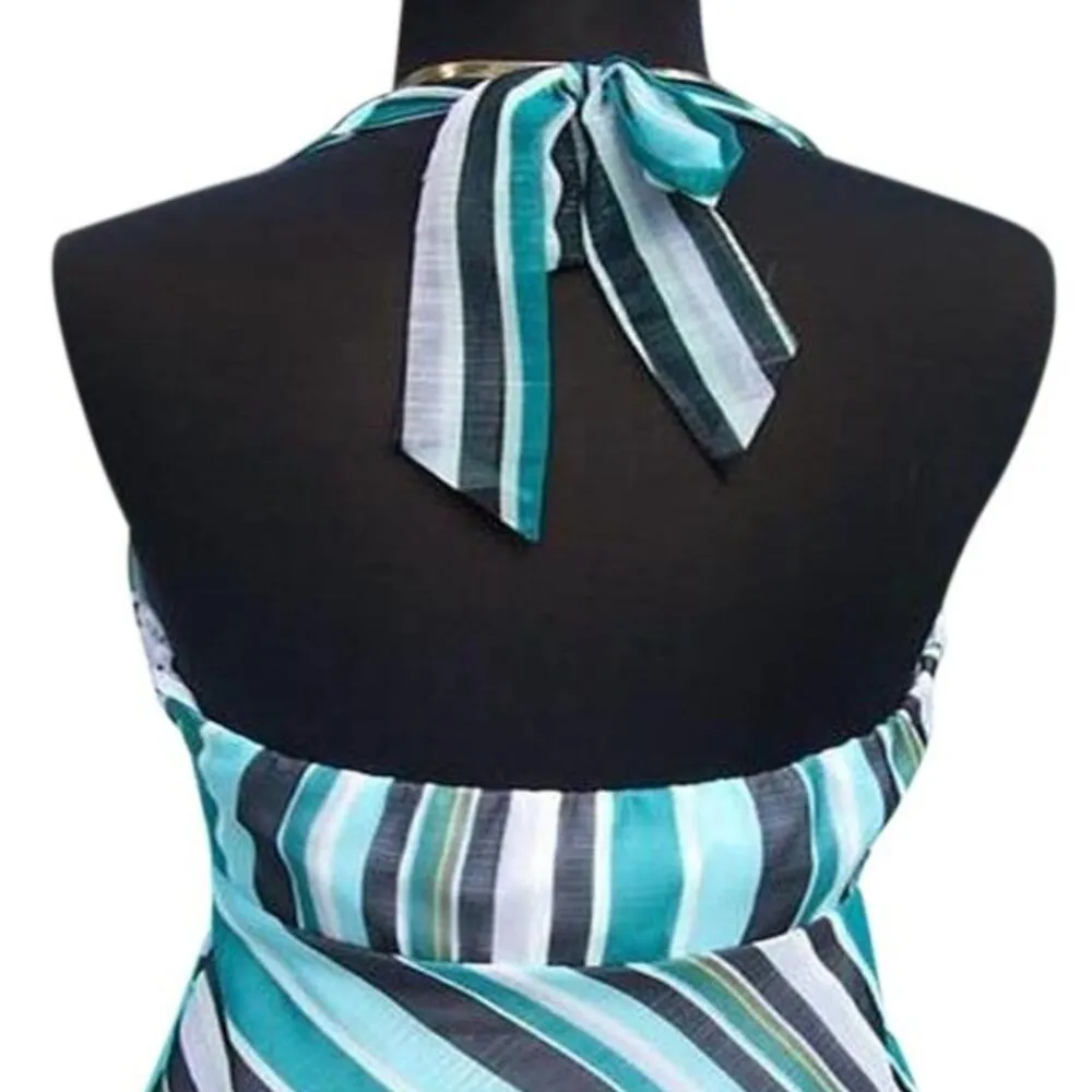 Cache Hankey Hem Gold Braid Metallic Lined Halter Top Multi Color New NWT $128 - Image 5