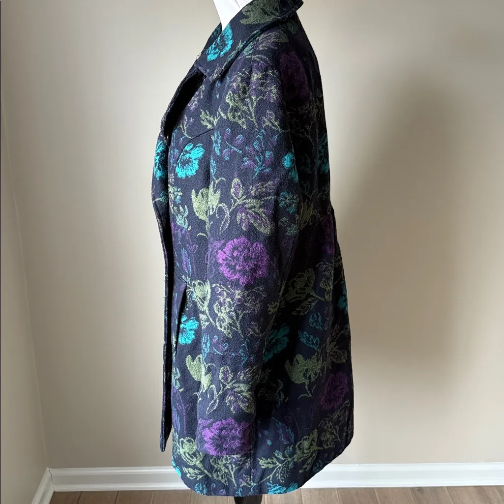 Merona Double Breasted Floral Peacoat - Image 4