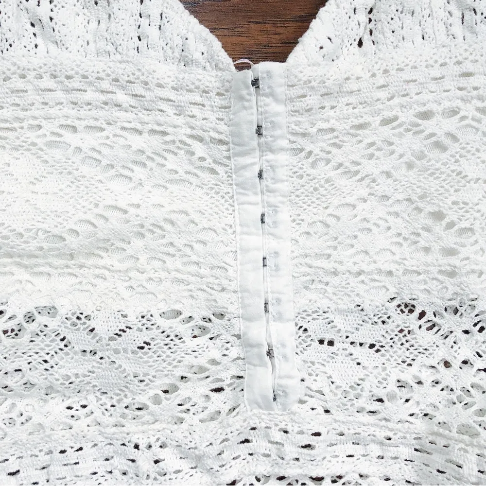 Free People • Hooked On Bodysuit crochet lace cream ivory white boho festival - Image 6