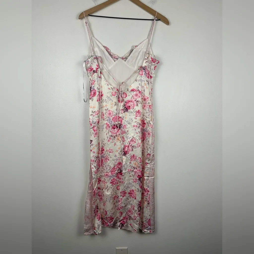 For Love and Lemons Taylor Floral Satin Coquette Girly Midi Dress Sz S - Image 9