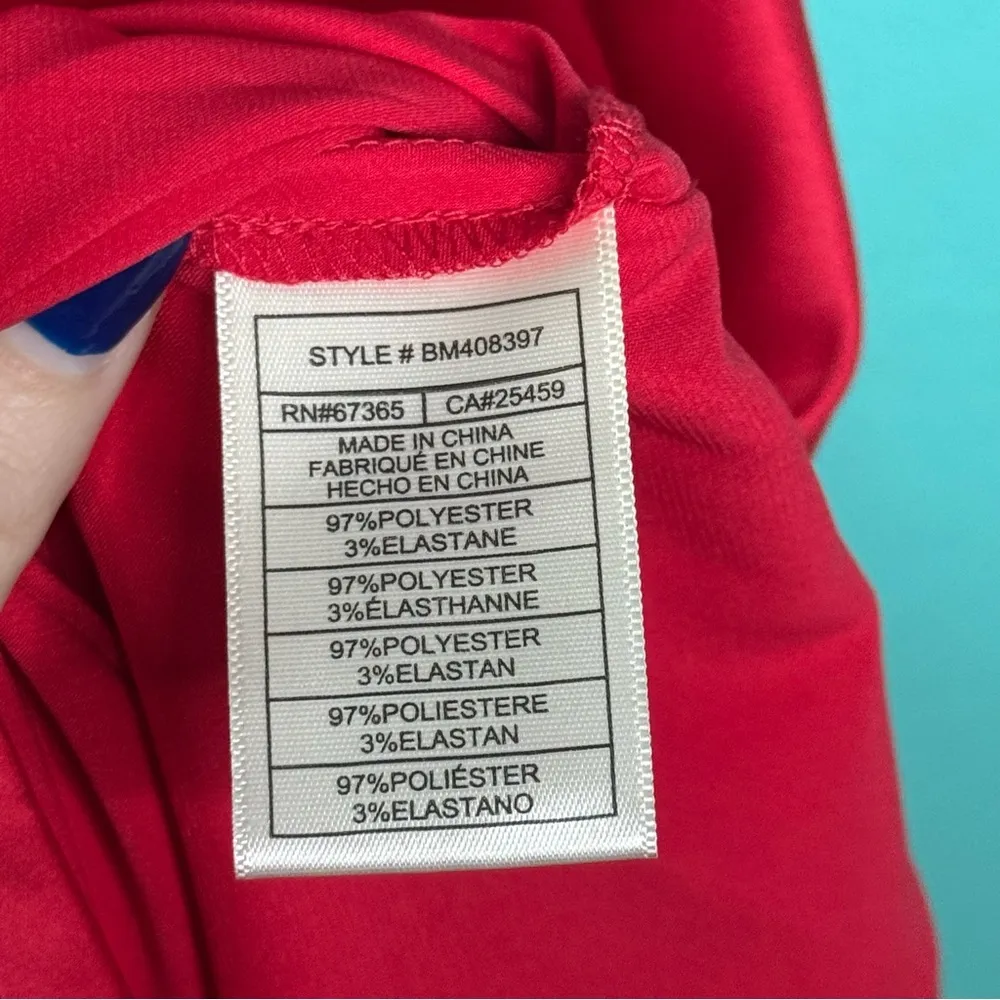 Steve Madden Aulora Red Satin High Low Dress XS NEW Cowl Neck Asymmetrical - Image 5