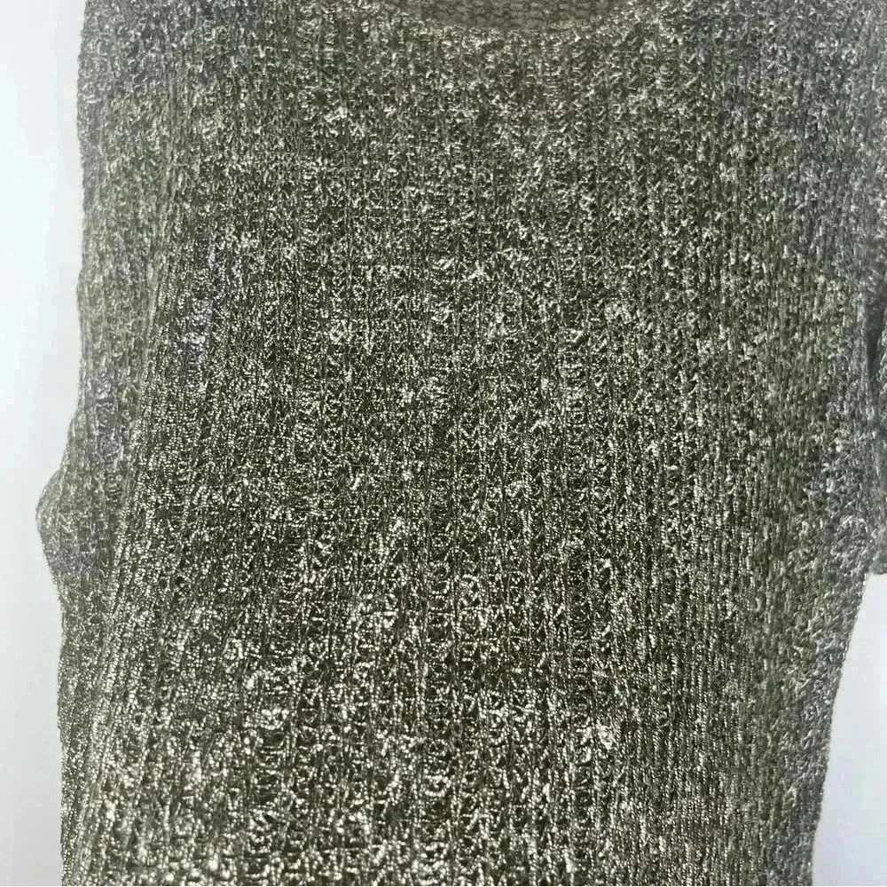 Eileen Fisher Organic Cotton Poly Slub Knitted Pullover Sweater Large - Image 5
