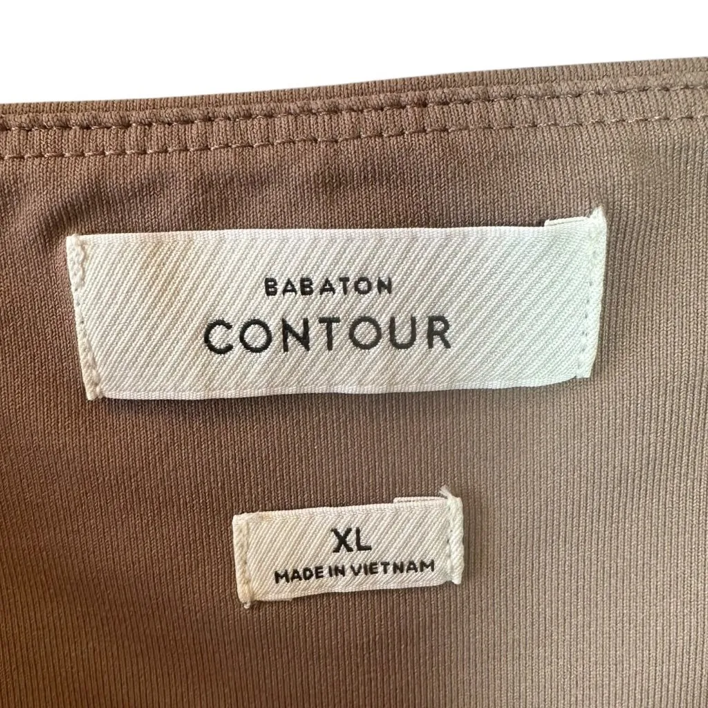Babaton Contour Squareneck Short Sleeve Bodysuit in Tan Size XL - Image 4
