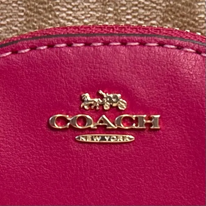 Coach Fuchsia and Beige Mini Backpack Bag - Image 5