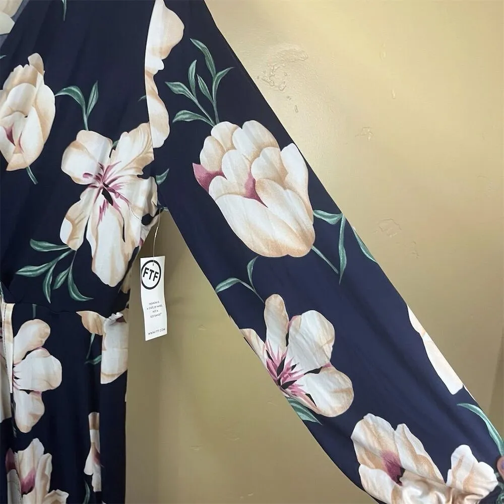 NWT Fashion to Figure Plus 2X Floral Maxi Dress Long Sleeve V-Neck Career Church - Image 5