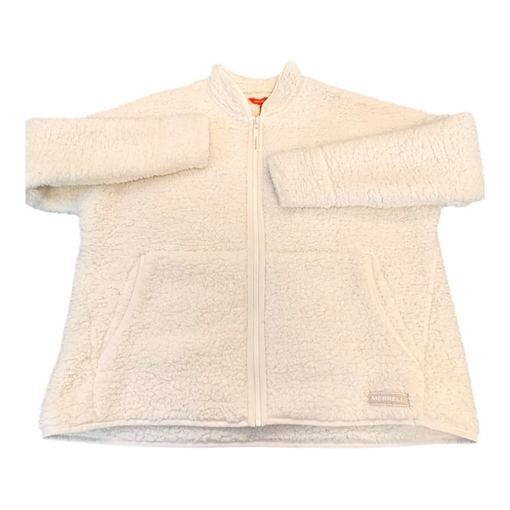 MERRELL Women’s Hiberbate Full Zip Sherpa Jacket Cloud Dancer Size XXL NEW - Image 2