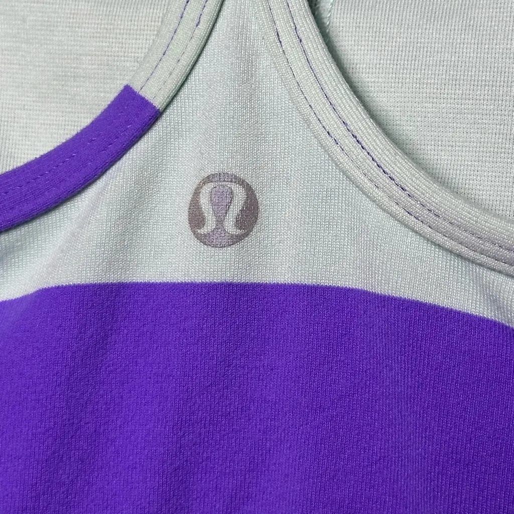 Women's Lululemon Power Y Tank *Luon Light Size 4 - Bold Stripe Power Purple - Image 8