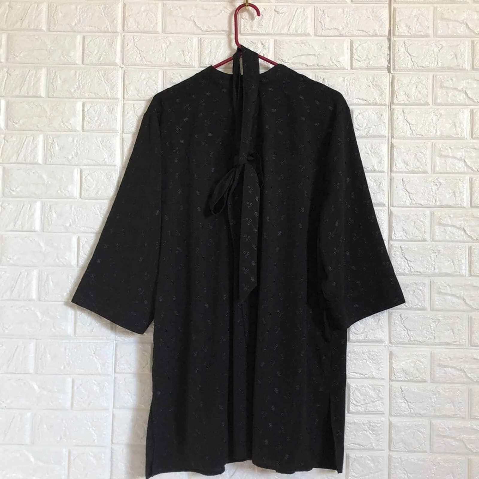 Maggie Barnes Black eyelet belted tunic top Or mini dress Women’s Size‎ 1X - Image 8