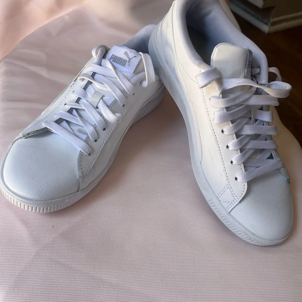 Puma Classic White Lace-Up Sneakers - Image 2