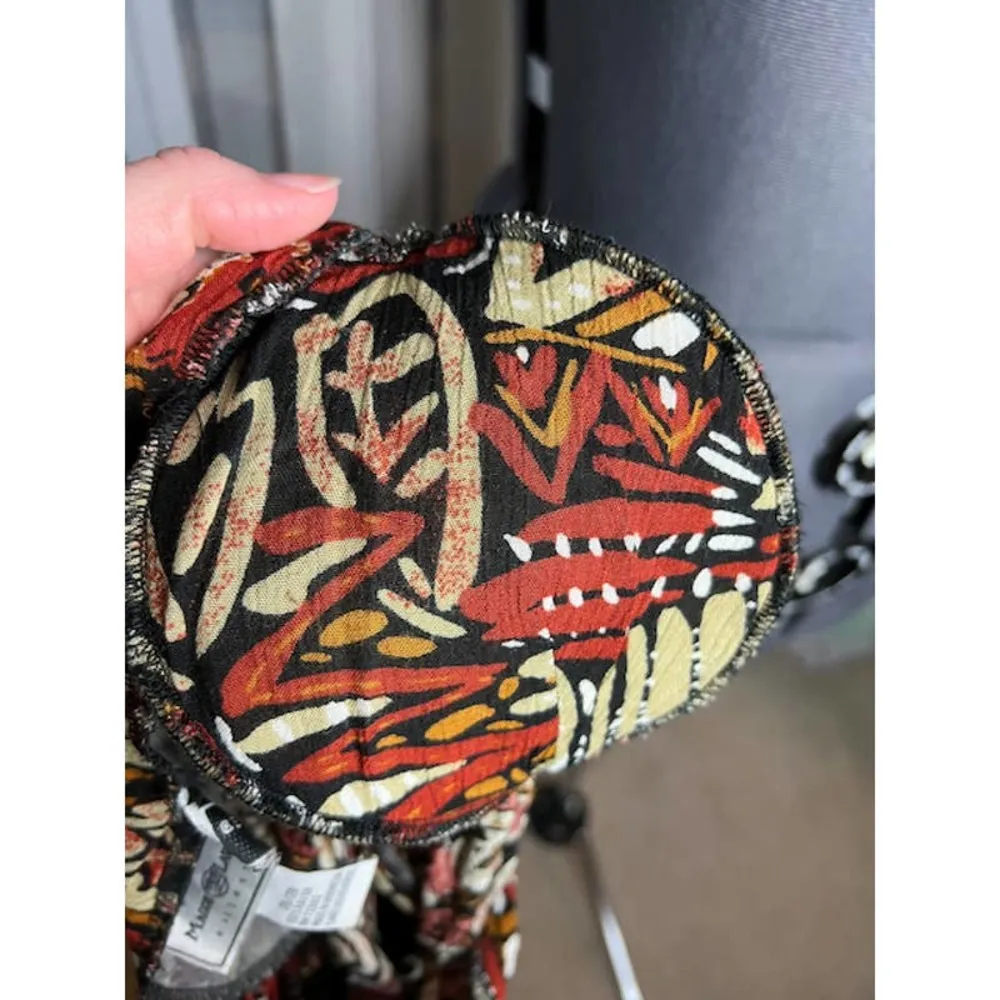 button up blouse 1980s rust tan Brown Size 26 - Image 8