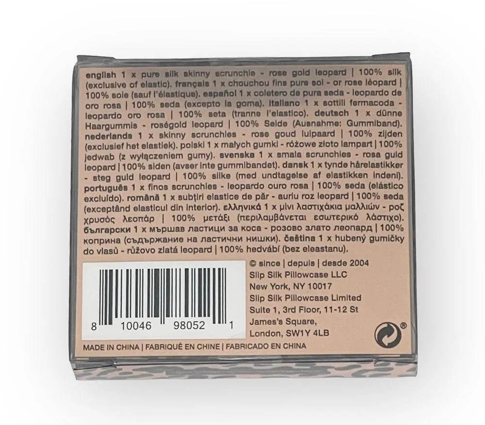 new Slip 𖦹 Skinny Silk Hair Scrunchie 𖦹 Rose Gold Leopard 𖦹 Luxury Gift Box - Image 8