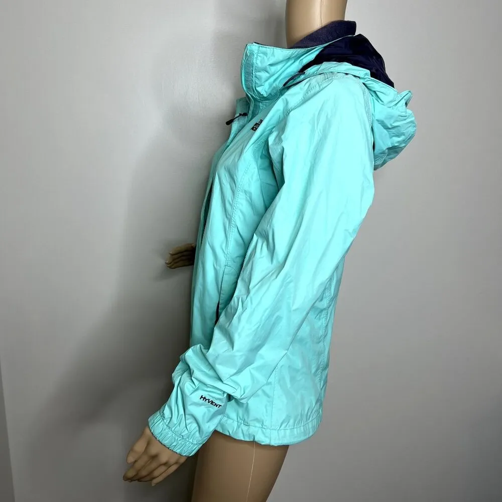 North Face Blue Full Zip Hooded Raincoat Jacket - Image 2