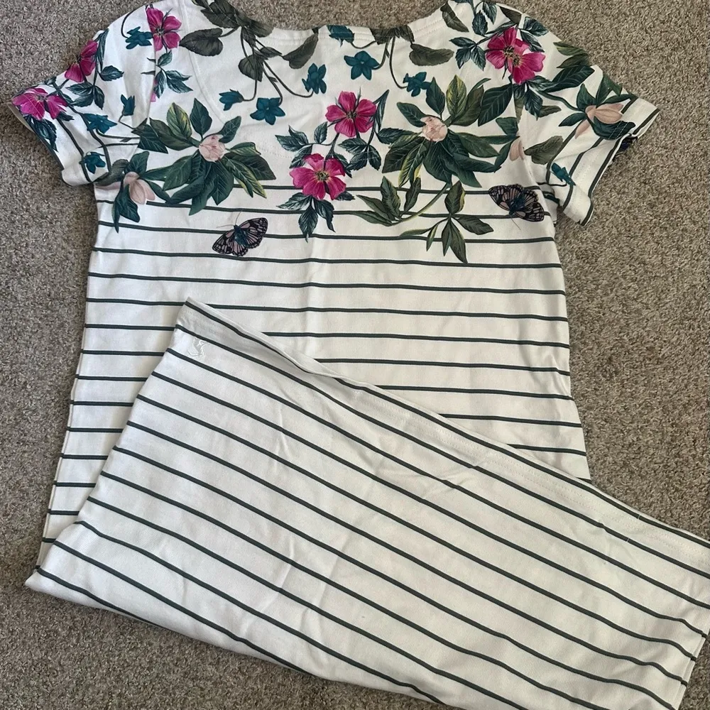 Joules Riviera Print Dress In Spring Wood Botanical White Size 6 - Image 6