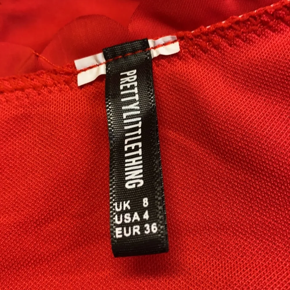 PrettyLittleThing Bikini Swimsuit PLT Red Scallop Bow 2 4 XS S New - Image 4