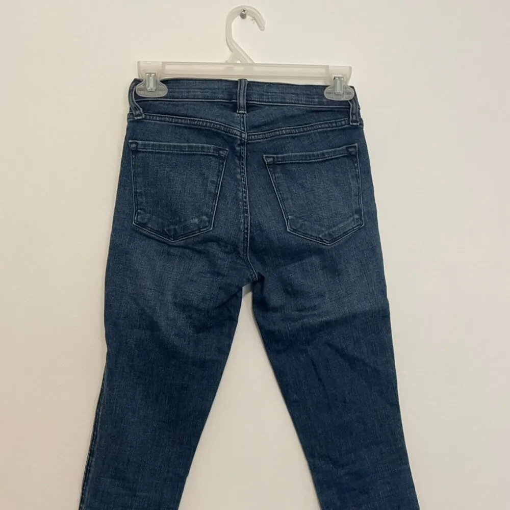 J BRAND Zion Button Mid Rise Skinny Jeans Dark Wash Button Pockets Split Hem 23 - Image 14