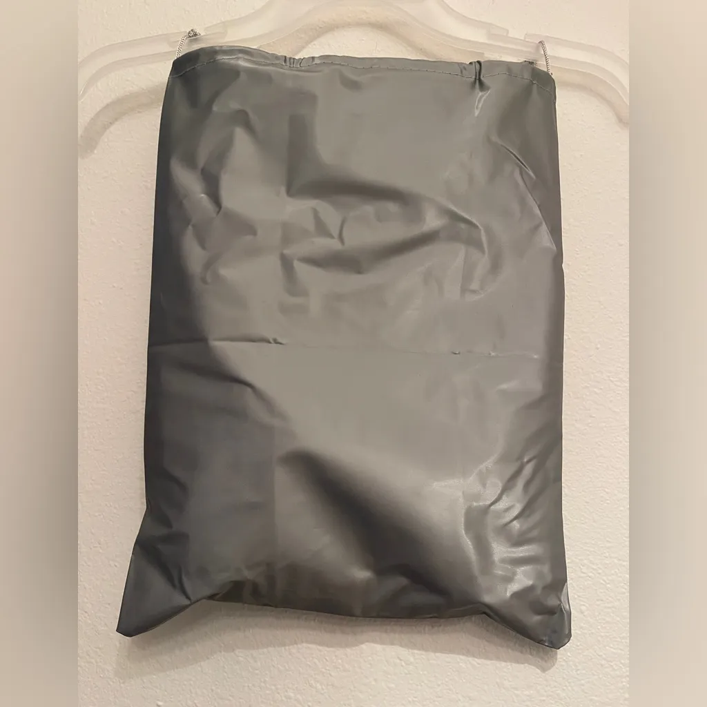 PRADA Nylon Drawstring Dust Bag Gray Red White PRADA Stripe Logo - Image 6