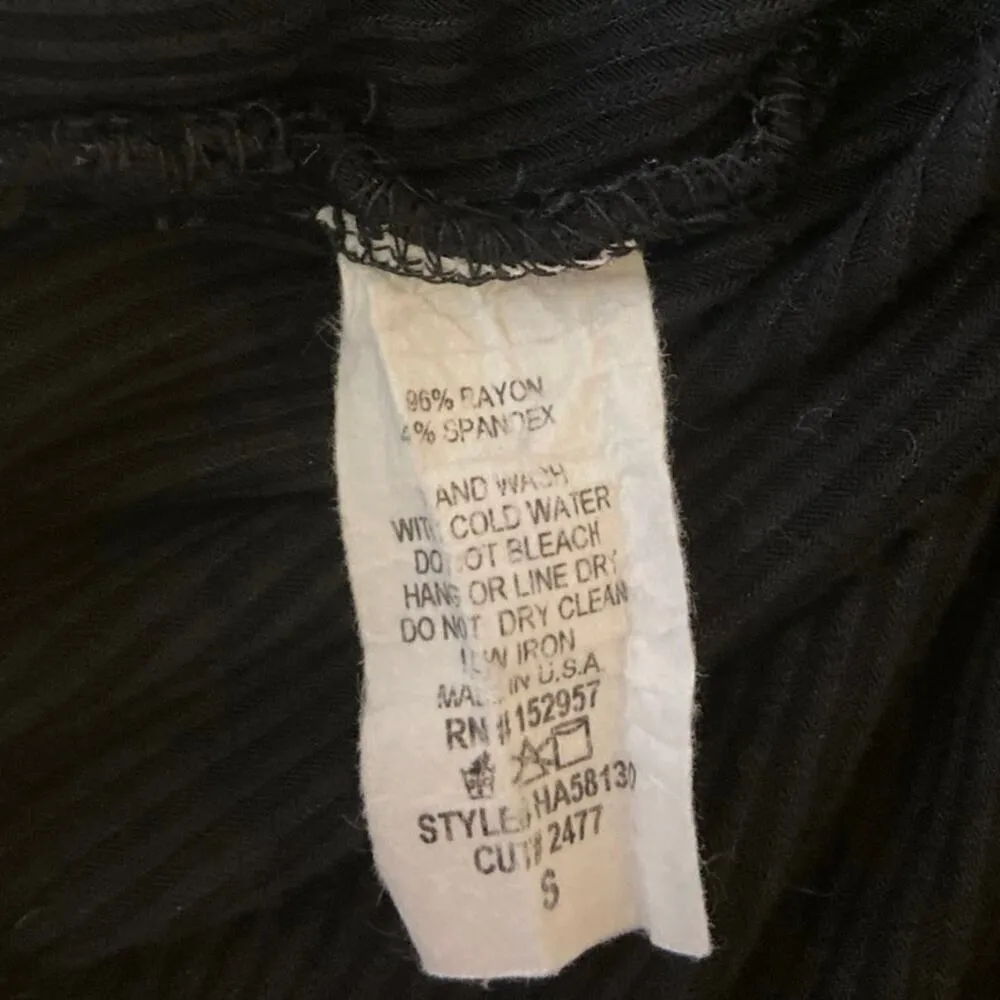 Aqua Black Ribbed Mid Rise Drawstring Cropped Relaxed Lounge Sweat Pants Size S - Image 6