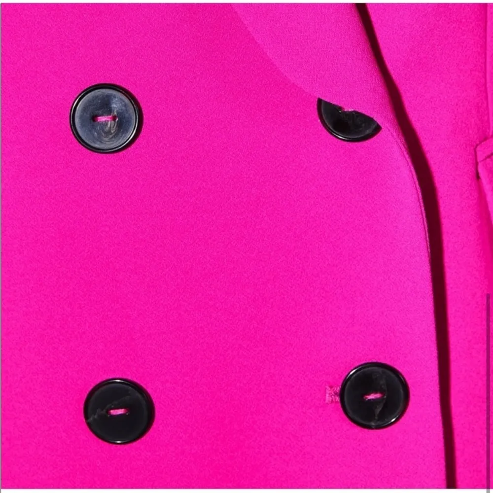 Zara Fuchsia Pink Vest Dress Blazer Jacket w/ Lapel Collar Size XS NEW - Image 8
