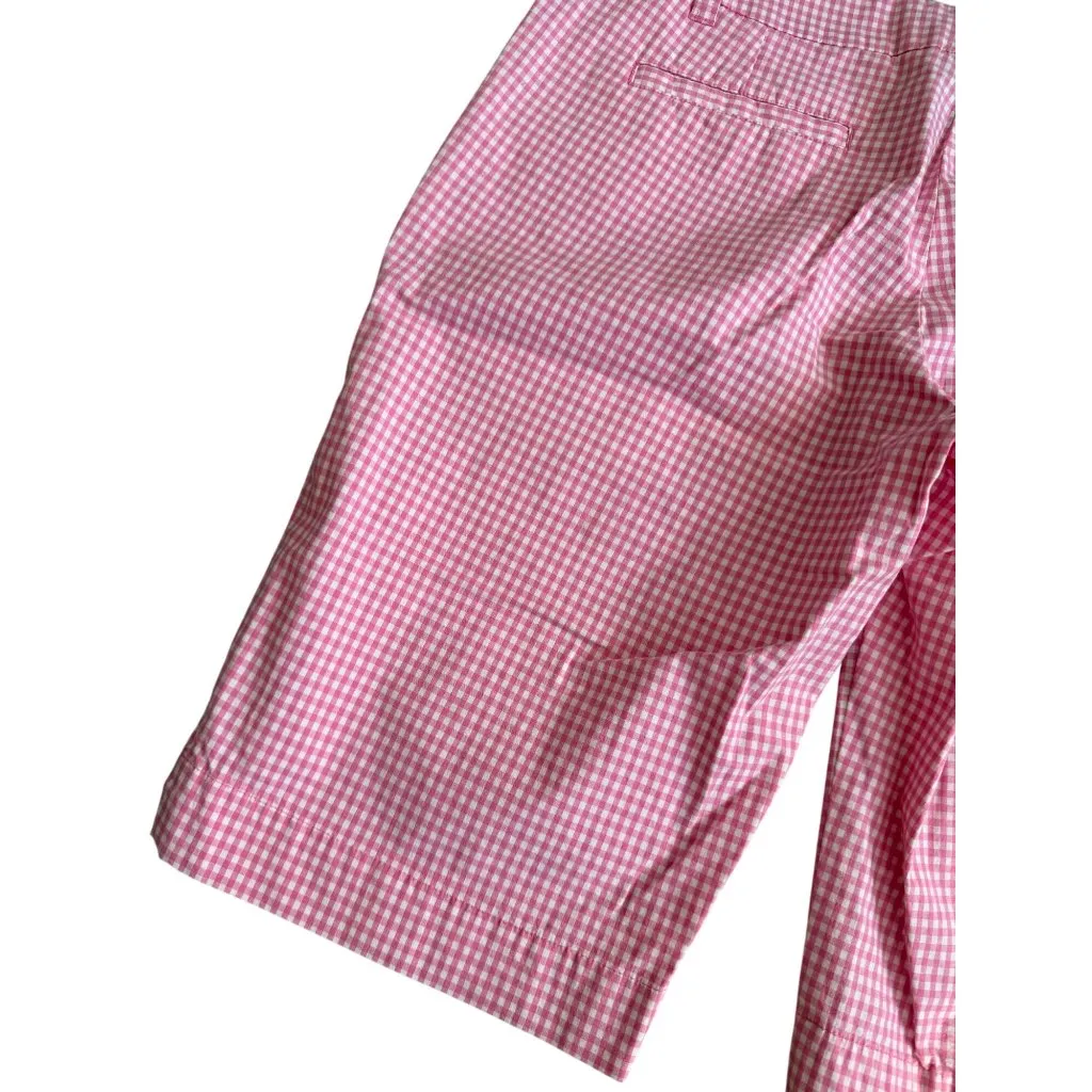 NEW YORK & COMPANY Pink White Plaid Manhattan Chino Bermuda Shorts Size 4 - Image 4
