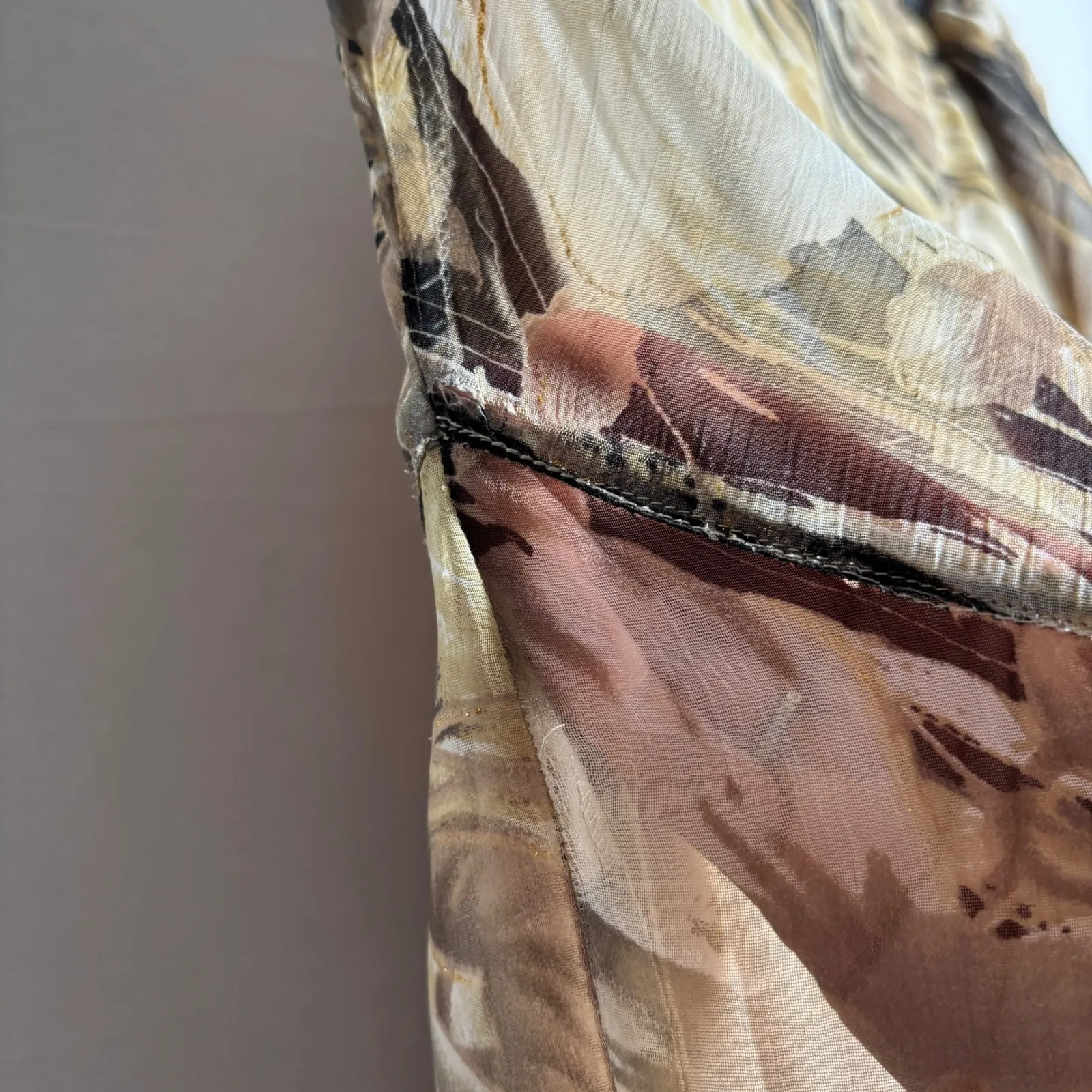 VTG 90s Metro Wear Fairy Grunge Boho Maxi Skirt Flowy Retro Animal Print Gold M Brown Size M - Image 5