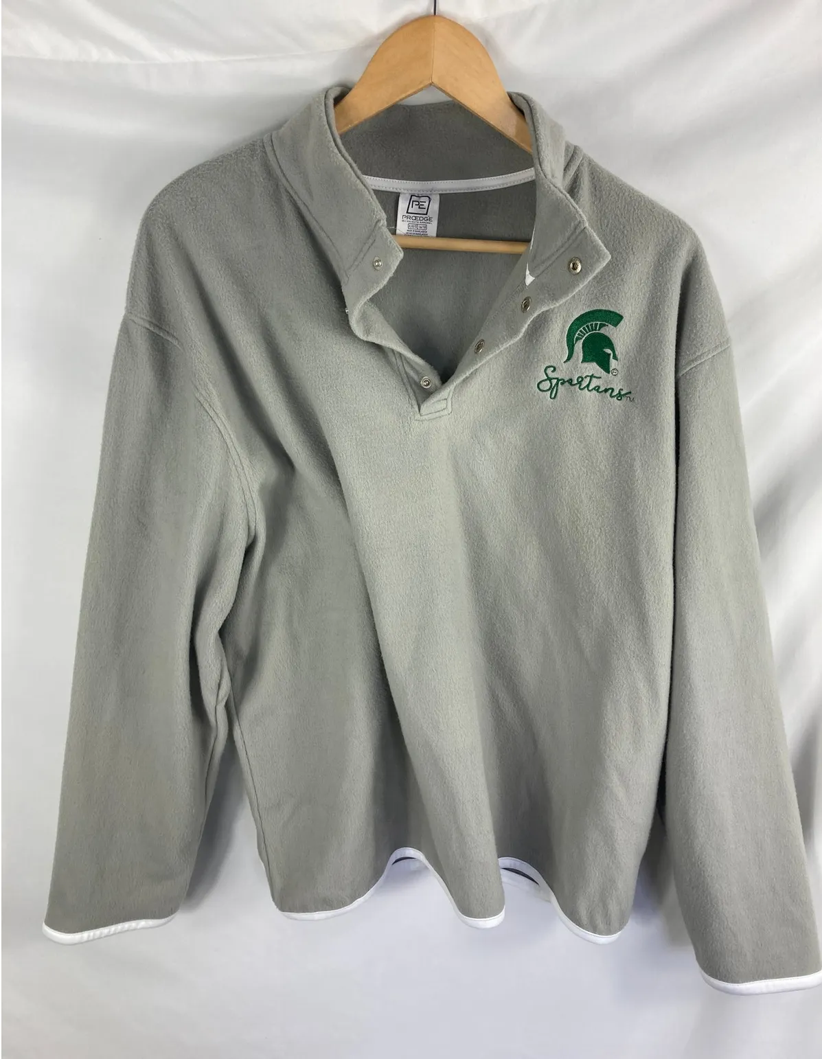 Pro Edge by Knights Apparel MSU Spartans Fleece Sweatshirt Size XL 16/18 Gray - Image 1